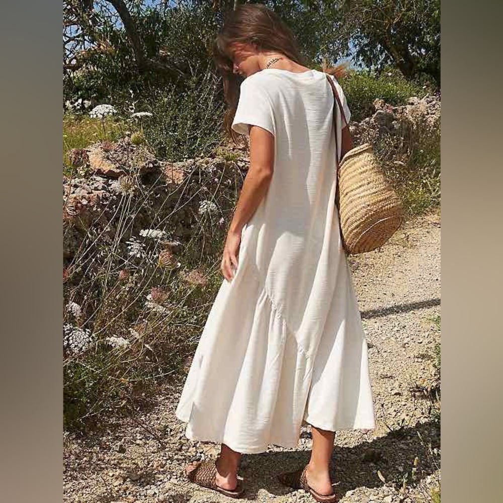 Free People Beach Lena Midi Dress Linen Maxi Free-est Fp - Picture 1 of 8